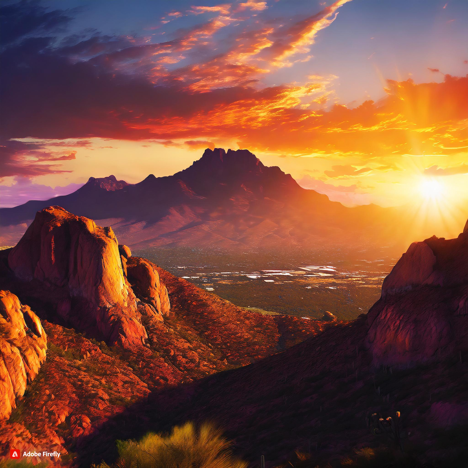 mountain sunset view of Phoenix, Arizona